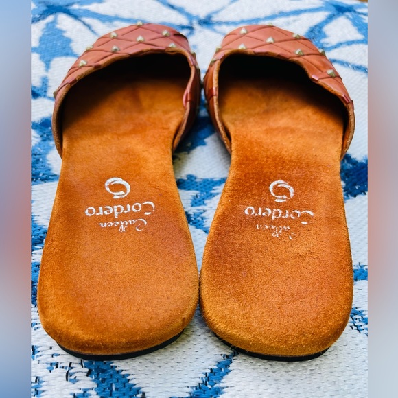 VTG Calleen Cordero Leather Studded Flat Mules - Picture 3 of 10